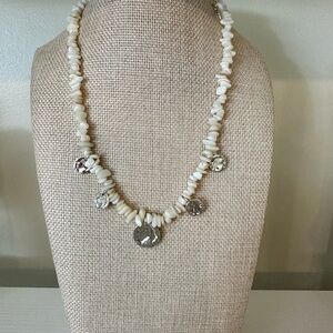 Park Lane Cove Necklace - White Shell Necklace with Silver Accents